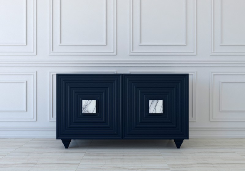 Комод с мраморными ручками Trento Sapphire