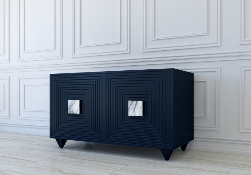 Комод с мраморными ручками Trento Sapphire